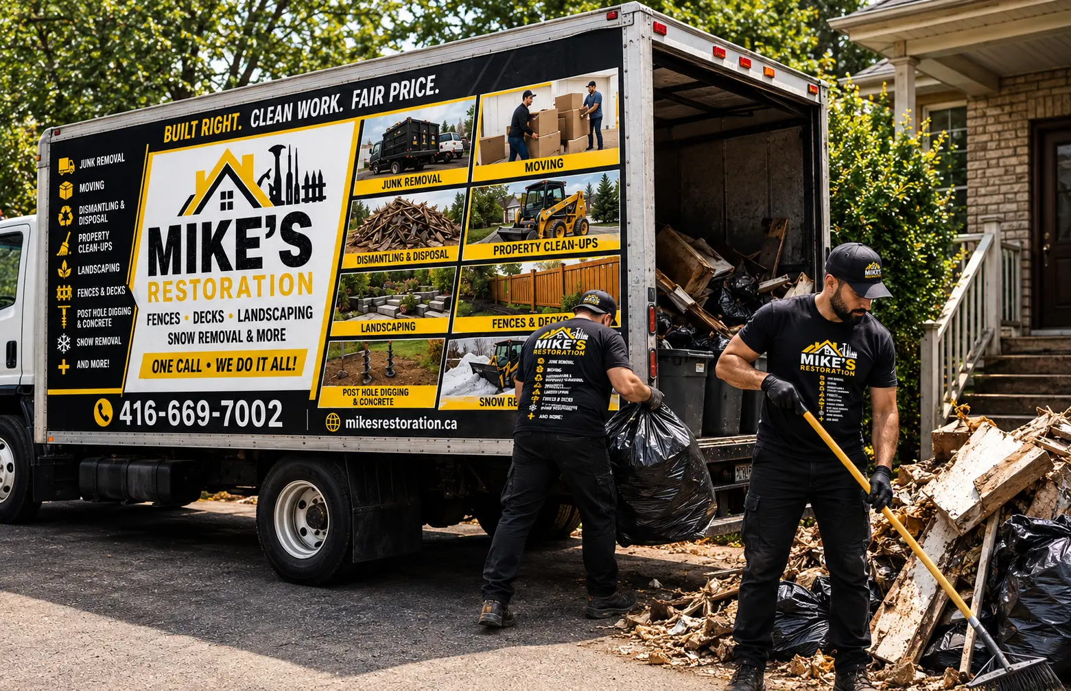 Mike's Restoration branded box truck serving the GTA